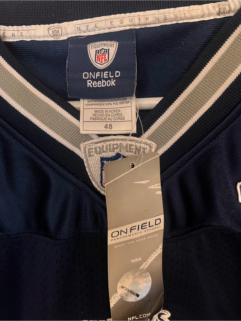 Dallas Cowboys #19 Navy Football Jersey - OnField Reebok - Picture 3 of 4